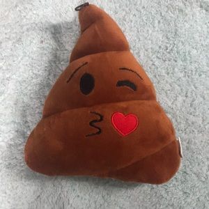 Emoji plus pillow (poop kissey face)